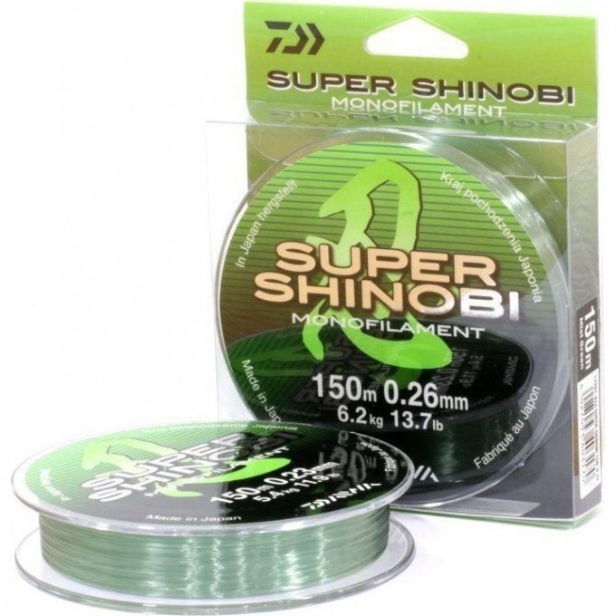 Монолеска DAIWA Super Shinobi Mist Green 150m (0,14mm) 4027093403125 Монолеска DAIWA Super Shinobi Mist Green 150m (0,14mm) 4027093403125